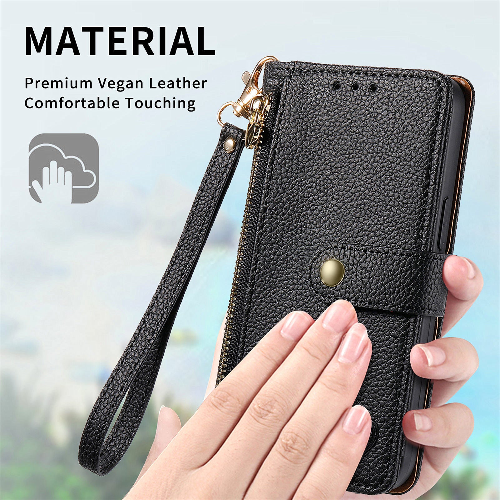 For Honor X50i 5G / 90 Lite 5G Case PU Leather Zipper Wallet Handbag Phone Cover For Honor X50i 5G / 90 Lite 5G Case PU Leather Zipper Wallet Handbag Phone Cover